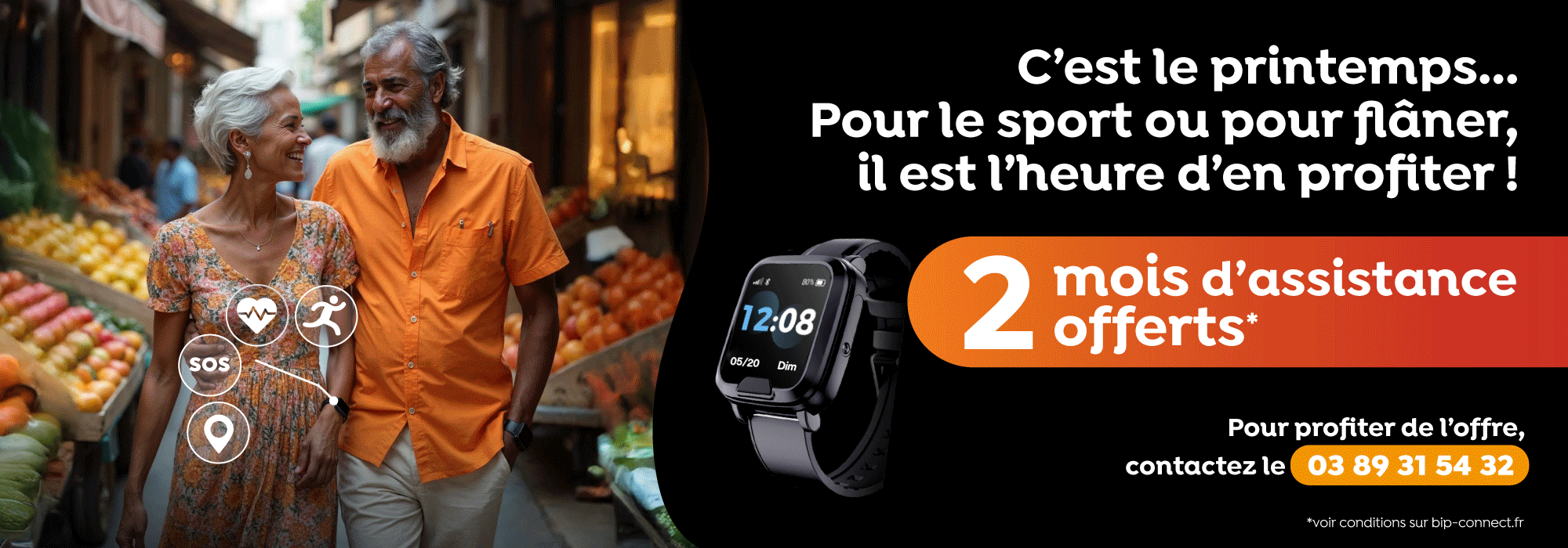 Profitez de 2 mois gratuits sur la téléassistance mobile et à domicile, Bip Connect.